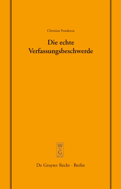 Book cover image for Die echte Verfassungsbeschwerde ISBN: 9783899493986